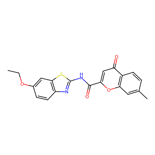 N-(6-ethoxy-1,3-benzothiazol-2-yl)-7-methyl-4-oxo-4H-chromene-2-carboxamide structure