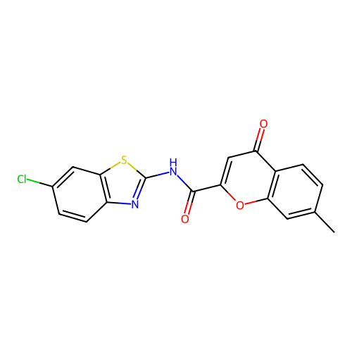 N-(6-chloro-1,3-benzothiazol-2-yl)-7-methyl-4-oxo-4H-chromene-2-carboxamide structure