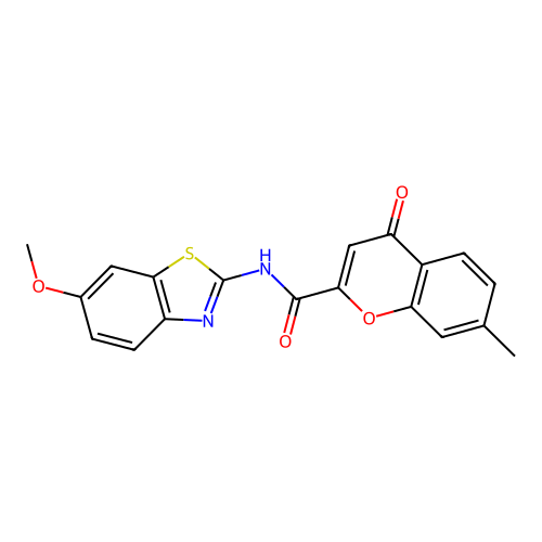 N-(6-methoxy-1,3-benzothiazol-2-yl)-7-methyl-4-oxo-4H-chromene-2-carboxamide structure