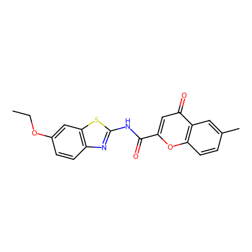 N-(6-ethoxy-1,3-benzothiazol-2-yl)-6-methyl-4-oxo-4H-chromene-2-carboxamide structure