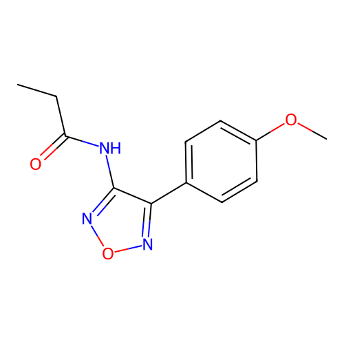 N-[4-(4-methoxyphenyl)-1,2,5-oxadiazol-3-yl]propanamide structure