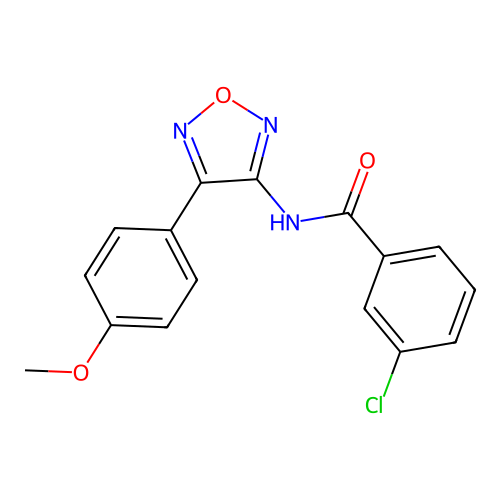 3-chloro-N-[4-(4-methoxyphenyl)-1,2,5-oxadiazol-3-yl]benzamide structure