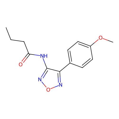 N-[4-(4-methoxyphenyl)-1,2,5-oxadiazol-3-yl]butanamide structure