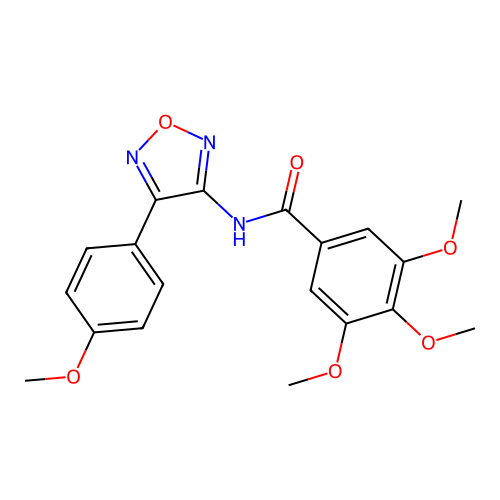 3,4,5-trimethoxy-N-[4-(4-methoxyphenyl)-1,2,5-oxadiazol-3-yl]benzamide structure
