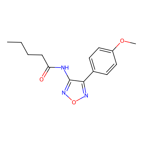 N-[4-(4-methoxyphenyl)-1,2,5-oxadiazol-3-yl]pentanamide structure