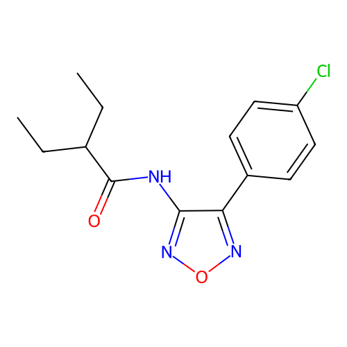N-[4-(4-chlorophenyl)-1,2,5-oxadiazol-3-yl]-2-ethylbutanamide structure