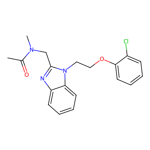 N-({1-[2-(2-chlorophenoxy)ethyl]benzimidazol-2-yl}methyl)-N-methylacetamide structure