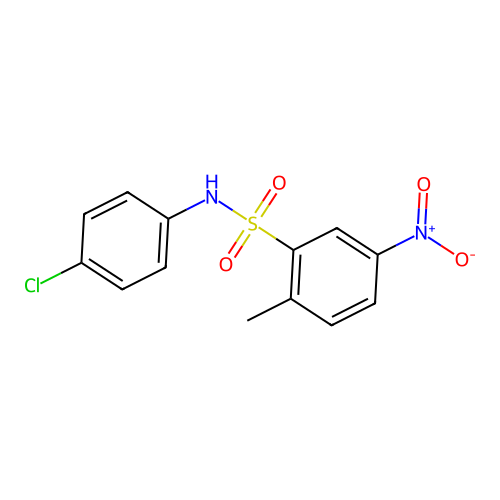 Benzenesulfonamide, N-(4-chlorophenyl)-2-methyl-5-nitro- structure