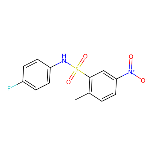 Benzenesulfonamide, N-(4-fluorophenyl)-2-methyl-5-nitro- structure