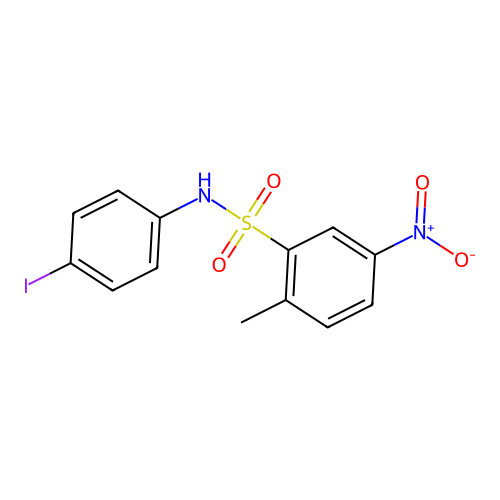 Benzenesulfonamide, N-(4-iodophenyl)-2-methyl-5-nitro- structure