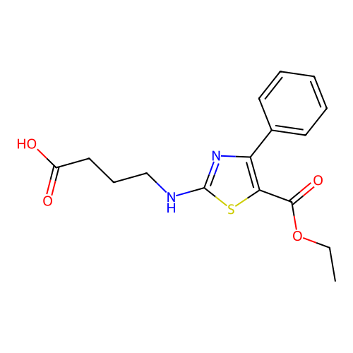 4-{[5-(Ethoxycarbonyl)-4-phenyl-1,3-thiazol-2-yl]amino}butanoic acid structure