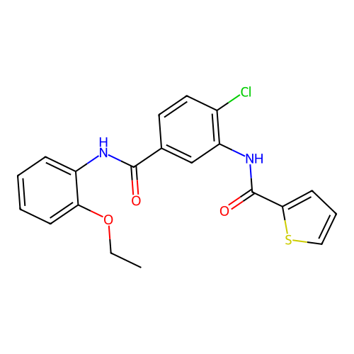 N-{2-chloro-5-[(2-ethoxyanilino)carbonyl]phenyl}-2-thiophenecarboxamide structure