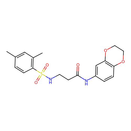 N-(2,3-dihydro-1,4-benzodioxin-6-yl)-3-[(2,4-dimethylphenyl)sulfonylamino]propanamide structure