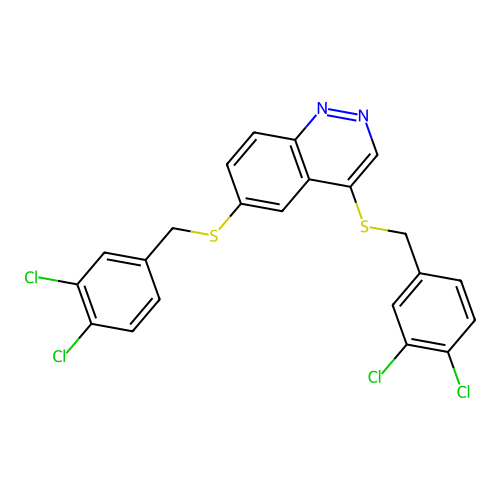 4,6-Bis((3,4-dichlorobenzyl)thio)cinnoline structure