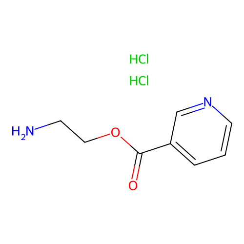 2-Aminoethyl pyridine-3-carboxylate--hydrogen chloride (1/2) structure