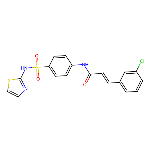 (E)-3-(3-chlorophenyl)-N-[4-(1,3-thiazol-2-ylsulfamoyl)phenyl]prop-2-enamide structure