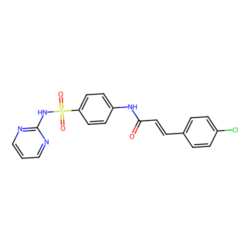 3-(4-Chlorophenyl)-N-(4-((2-pyrimidinylamino)sulfonyl)phenyl)acrylamide structure