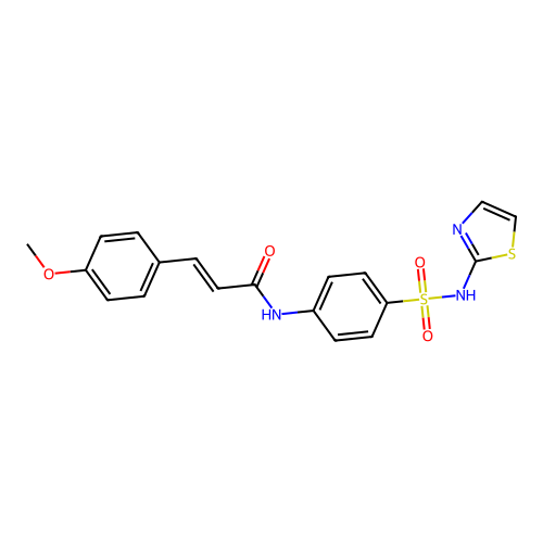 (2E)-3-(4-methoxyphenyl)-N-[4-(1,3-thiazol-2-ylsulfamoyl)phenyl]prop-2-enamide structure