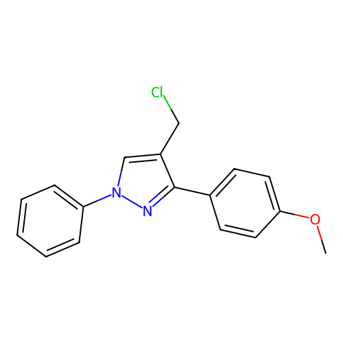 4-(chloromethyl)-3-(4-methoxyphenyl)-1-phenyl-1H-pyrazole structure