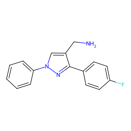 [3-(4-fluorophenyl)-1-phenyl-1H-pyrazol-4-yl]methanamine structure