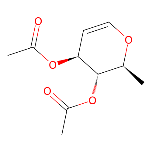 L-arabino-Hex-1-enitol, 1,5-anhydro-2,6-dideoxy-, diacetate structure