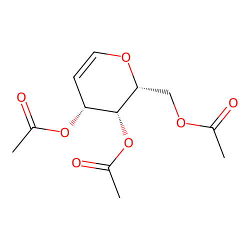 2,6-anhydro-5-deoxy-D-arabino-hex-5-enitol triacetate structure