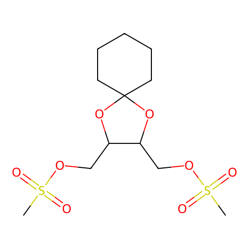 (1,4-Dioxaspiro[4.5]decane-2,3-diyl)bis(methylene) dimethanesulfonate structure