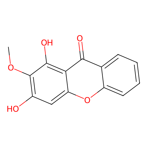 9H-Xanthen-9-one, 1,3-dihydroxy-2-methoxy- structure