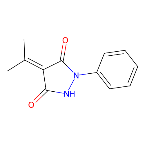 1-Phenyl-4-(propan-2-ylidene)pyrazolidine-3,5-dione structure