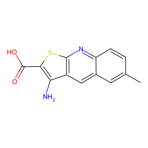 3-Amino-6-methylthieno[2,3-b]quinoline-2-carboxylic acid structure
