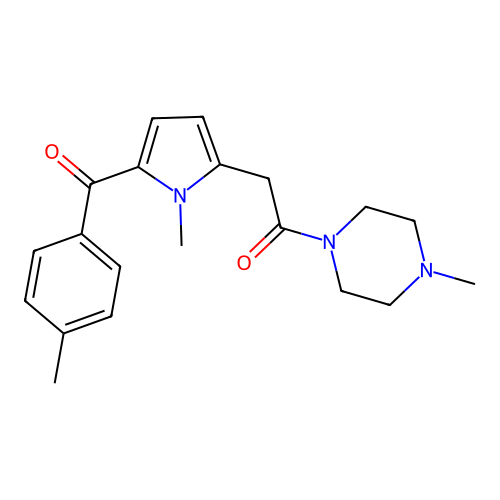 Piperazine, 1-methyl-4-((1-methyl-5-(4-methylbenzoyl)-1H-pyrrol-2-yl)acetyl)- structure
