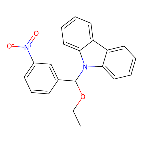 9-(ethoxy(3-nitrophenyl)methyl)-9H-carbazole structure