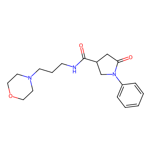 N-[3-(morpholin-4-yl)propyl]-5-oxo-1-phenylpyrrolidine-3-carboxamide structure
