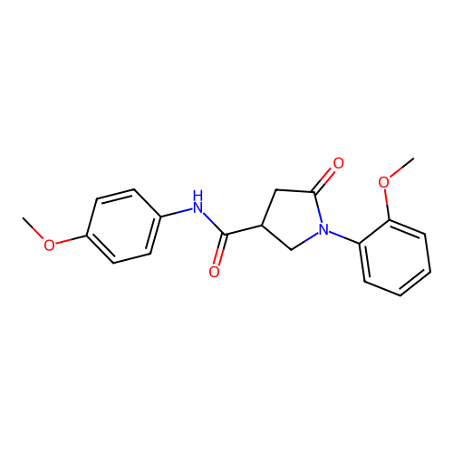 1-(2-methoxyphenyl)-N-(4-methoxyphenyl)-5-oxopyrrolidine-3-carboxamide structure