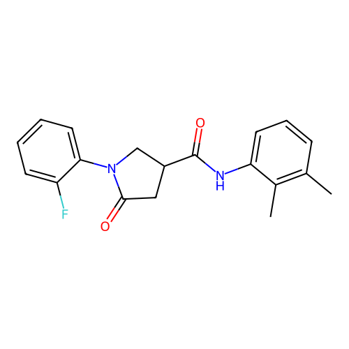 N-(2,3-dimethylphenyl)-1-(2-fluorophenyl)-5-oxopyrrolidine-3-carboxamide structure
