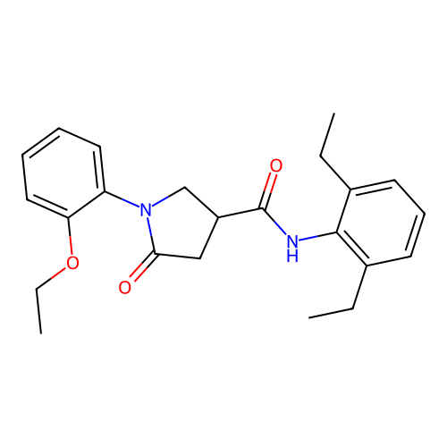 N-(2,6-diethylphenyl)-1-(2-ethoxyphenyl)-5-oxopyrrolidine-3-carboxamide structure