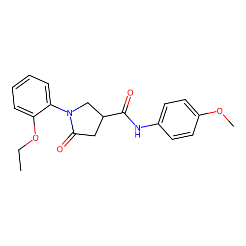 1-(2-ethoxyphenyl)-N-(4-methoxyphenyl)-5-oxopyrrolidine-3-carboxamide structure