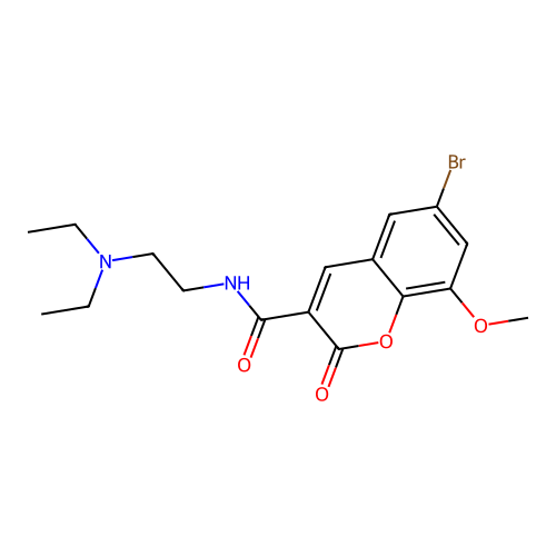 6-bromo-N-(2-(diethylamino)ethyl)-8-methoxy-2-oxo-2H-chromene-3-carboxamide structure