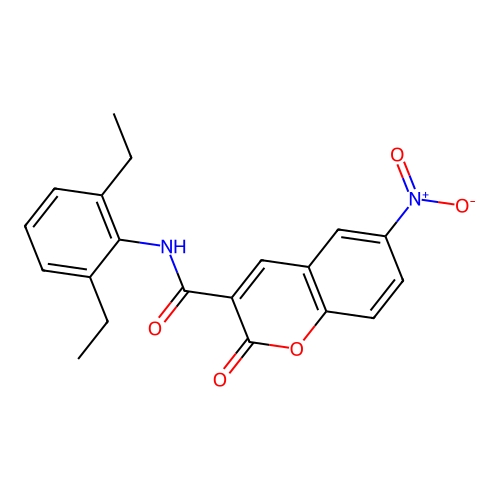 N-(2,6-diethylphenyl)-6-nitro-2-oxo-2H-chromene-3-carboxamide structure