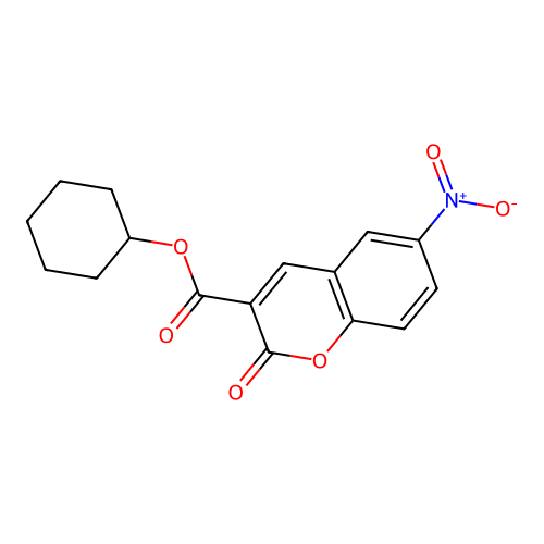 Cyclohexyl 6-nitro-2-oxochromene-3-carboxylate structure