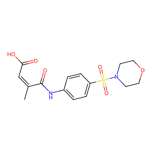 (Z)-3-methyl-4-((4-(morpholinosulfonyl)phenyl)amino)-4-oxobut-2-enoic acid structure