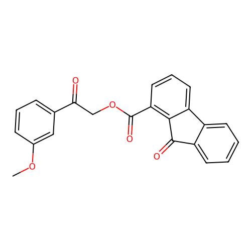 2-(3-methoxyphenyl)-2-oxoethyl 9-oxo-9H-fluorene-1-carboxylate structure