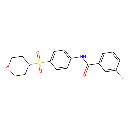 3-fluoro-N-(4-(morpholinosulfonyl)phenyl)benzamide structure