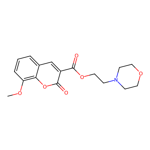 2-Morpholin-4-ylethyl 8-methoxy-2-oxochromene-3-carboxylate structure