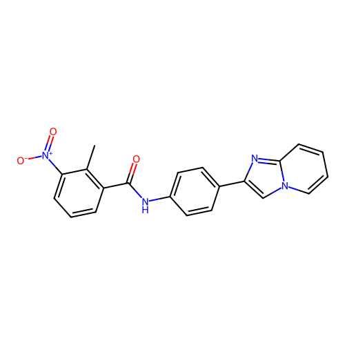 N-(4-{Imidazo[1,2-A]pyridin-2-YL}phenyl)-2-methyl-3-nitrobenzamide structure