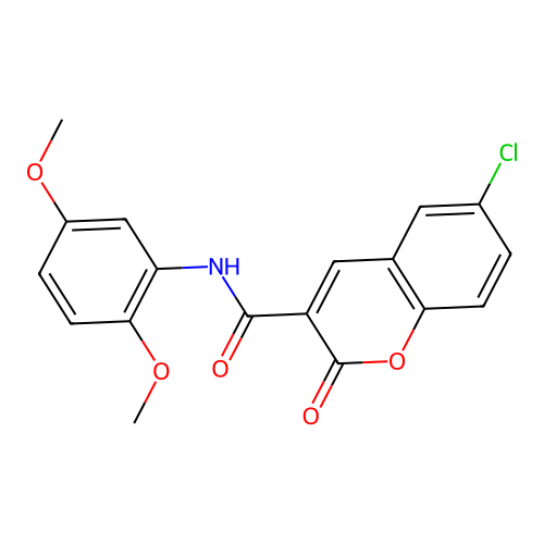 6-chloro-N-(2,5-dimethoxyphenyl)-2-oxochromene-3-carboxamide structure