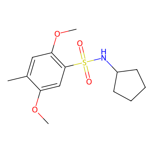 N-cyclopentyl-2,5-dimethoxy-4-methylbenzenesulfonamide structure