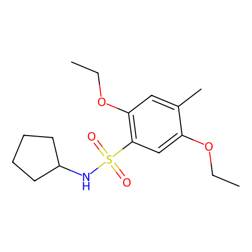 N-cyclopentyl-2,5-diethoxy-4-methylbenzenesulfonamide structure