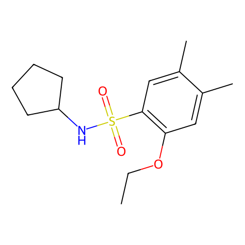 N-cyclopentyl-2-ethoxy-4,5-dimethylbenzenesulfonamide structure