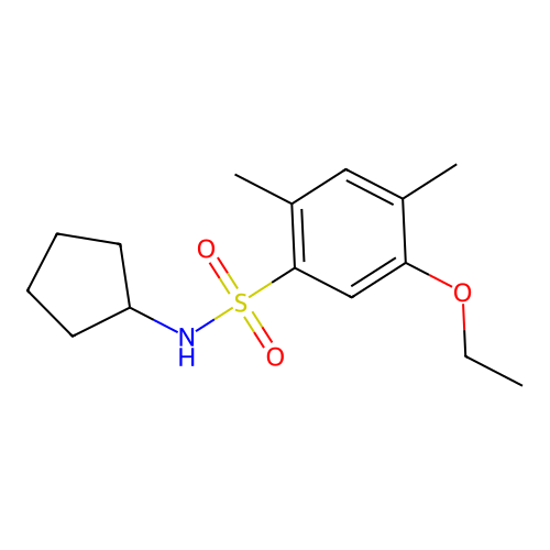 N-cyclopentyl-5-ethoxy-2,4-dimethylbenzenesulfonamide structure